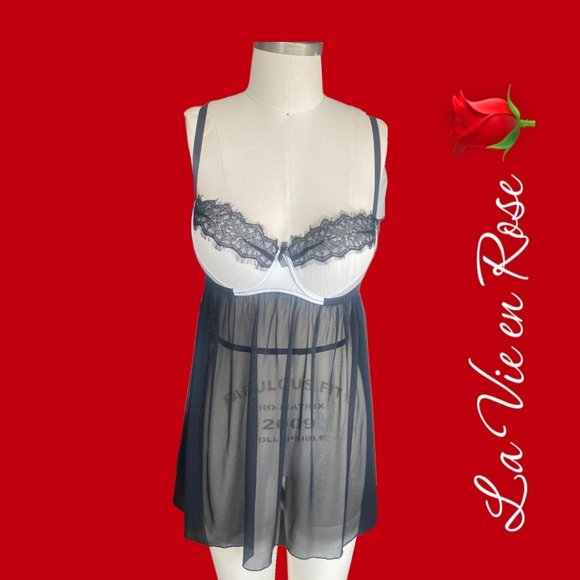 💋 4 FOR $50 / LA VIE EN ROSE BABYDOLL (SZ MED) (EUC) - Picture 1 of 7